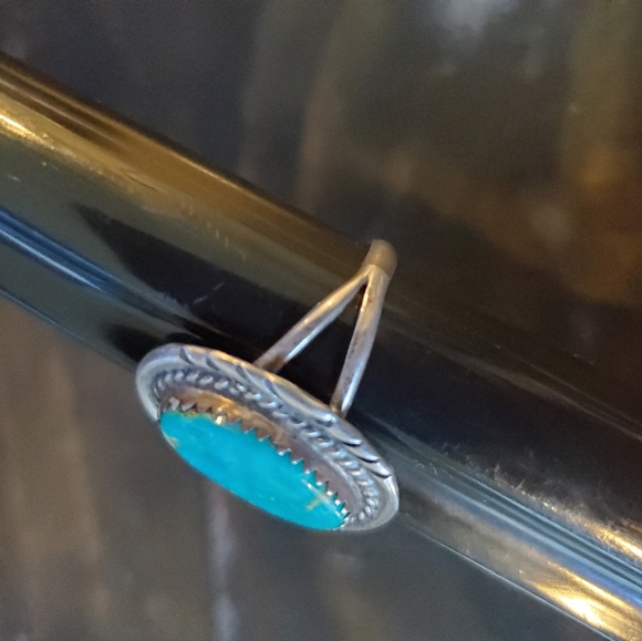 ❤️SOLD ❤️Vintage Sterling Navajo Turquoise 11.5 Ring - Picture 6 of 6